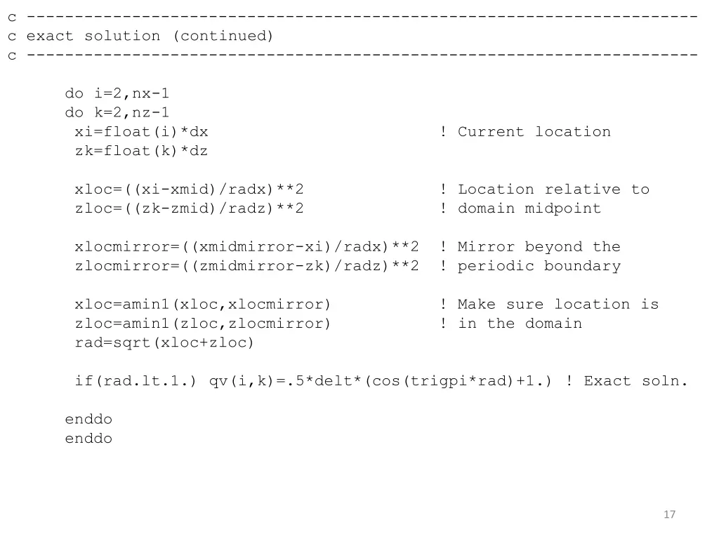 c c exact solution continued c