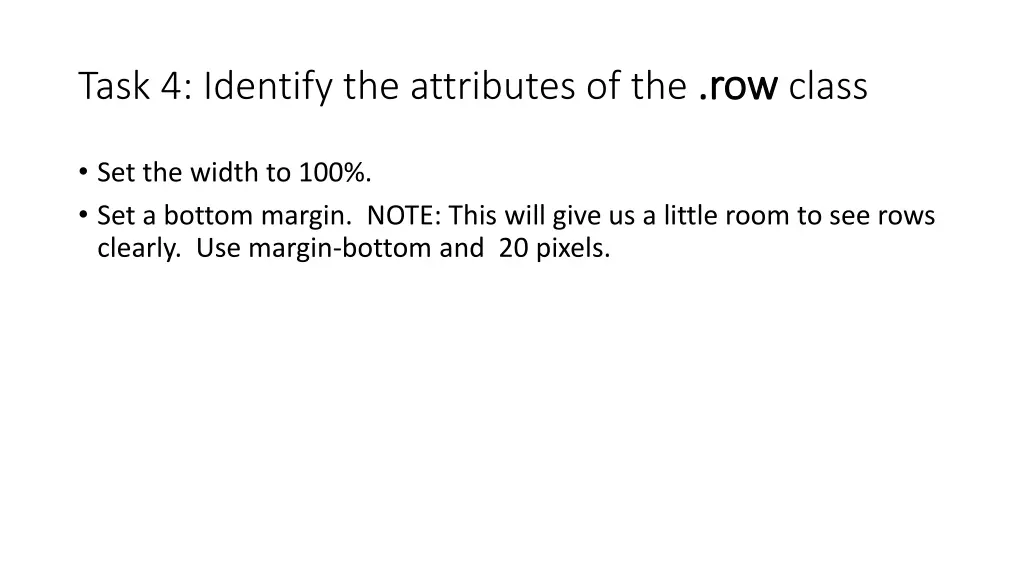 task 4 identify the attributes of the row