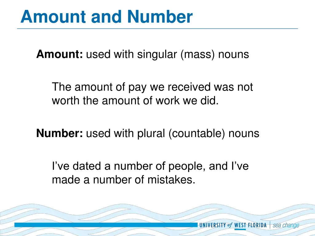 amount and number