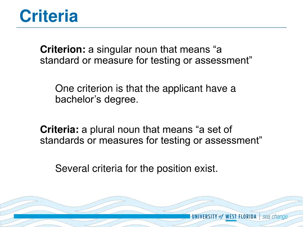 criteria