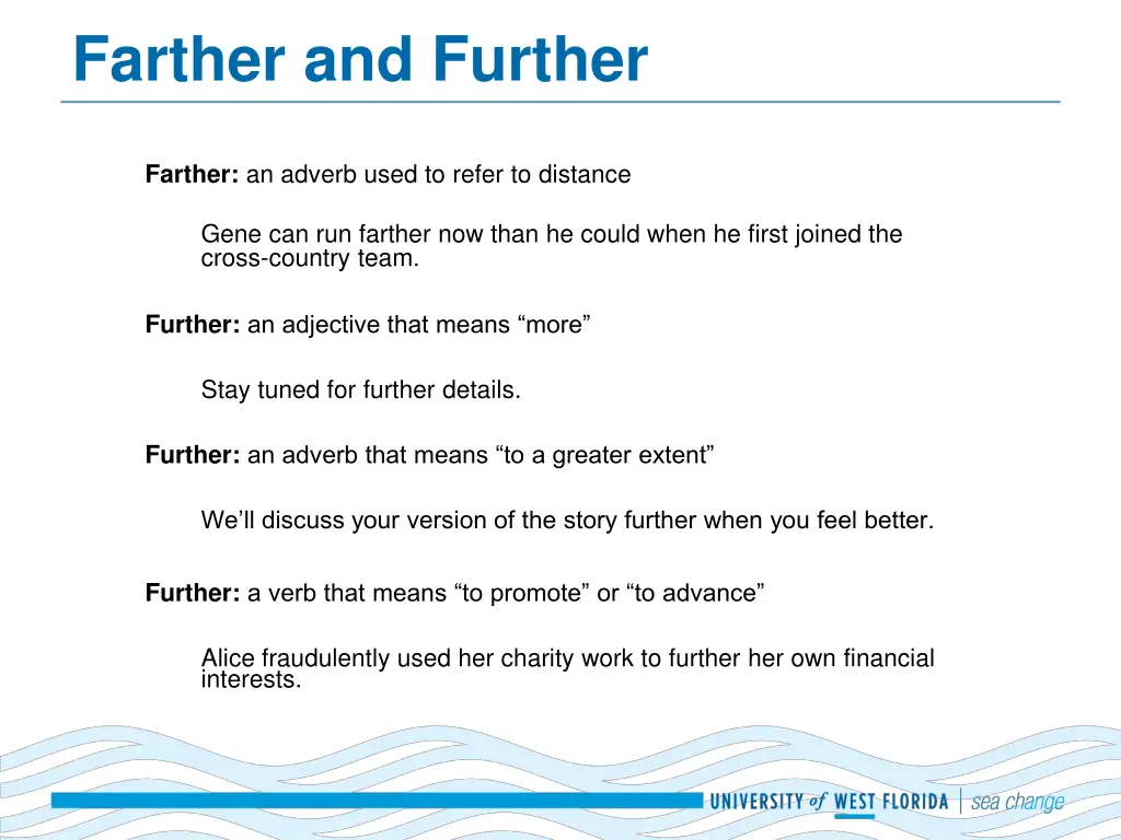 farther and further