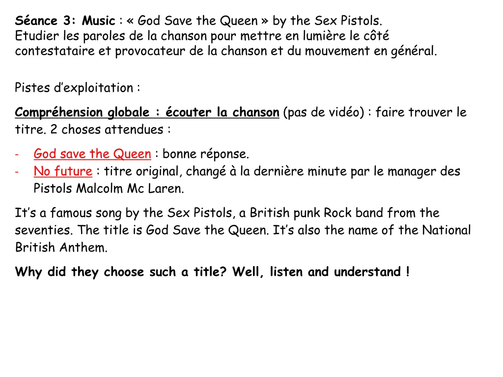 s ance 3 music god save the queen