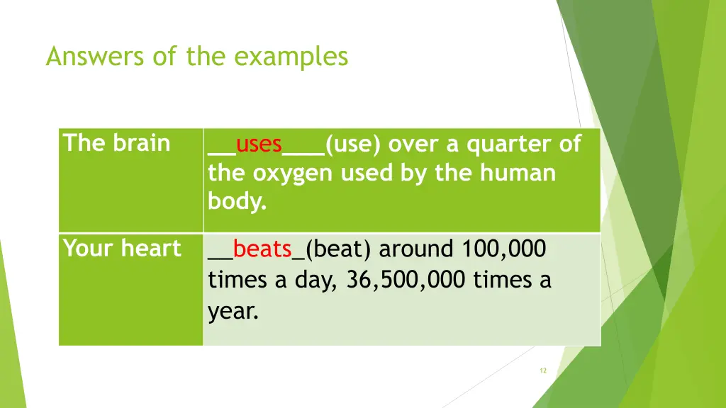 answers of the examples