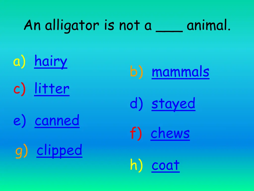 an alligator is not a animal