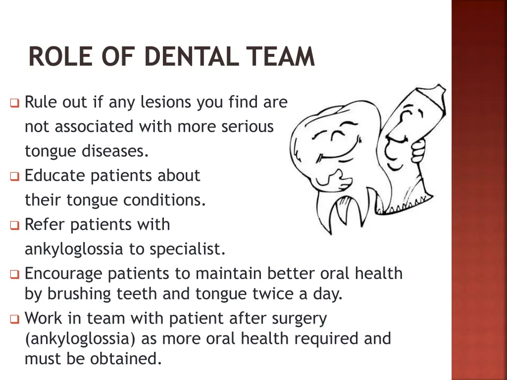 role of dental team