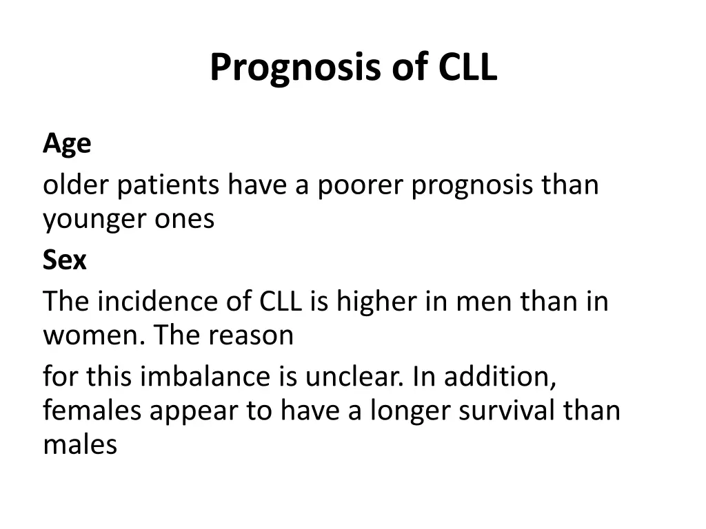 prognosis of cll