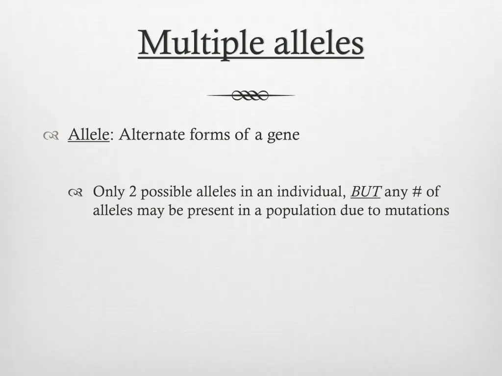 multiple alleles