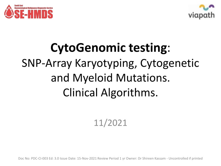 cytogenomic testing snp array karyotyping