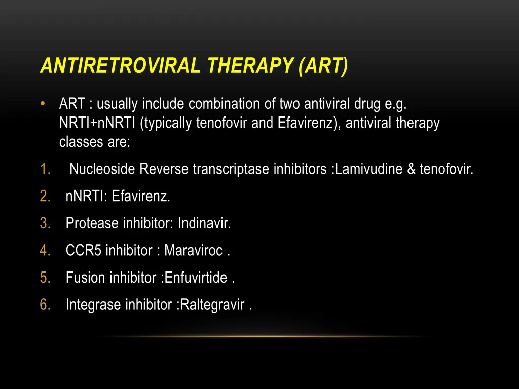 antiretroviral therapy art