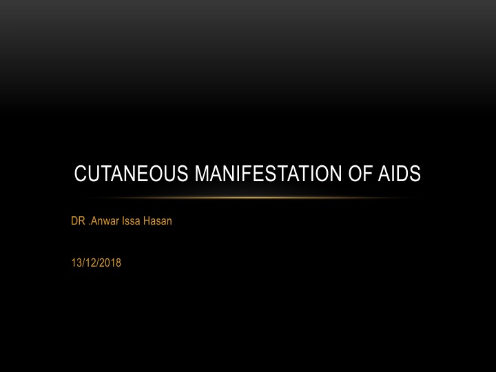 cutaneous manifestation of aids