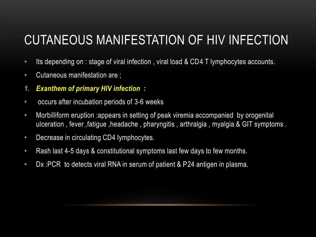 cutaneous manifestation of hiv infection