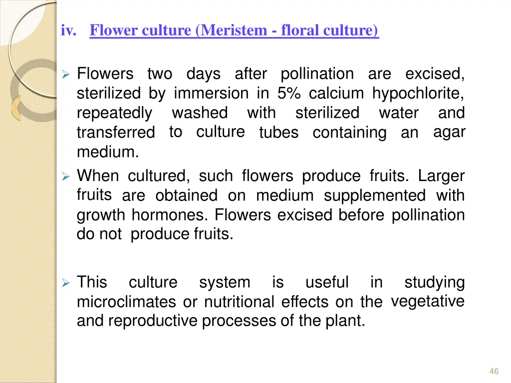 iv flower culture meristem floral culture