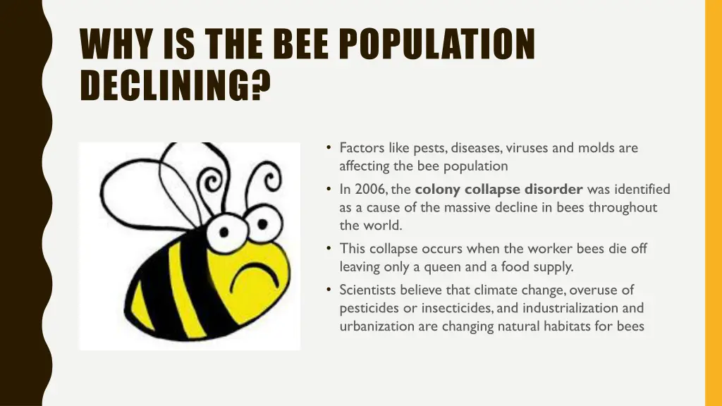 why is the bee population declining