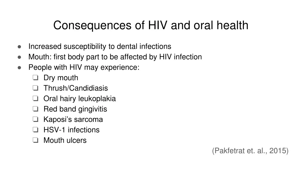 consequences of hiv and oral health