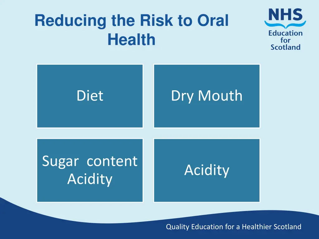 reducing the risk to oral health