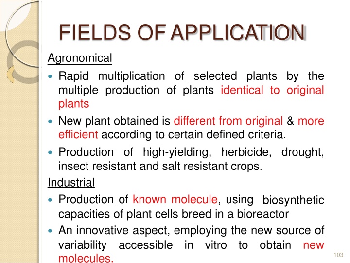 fields ofapplication