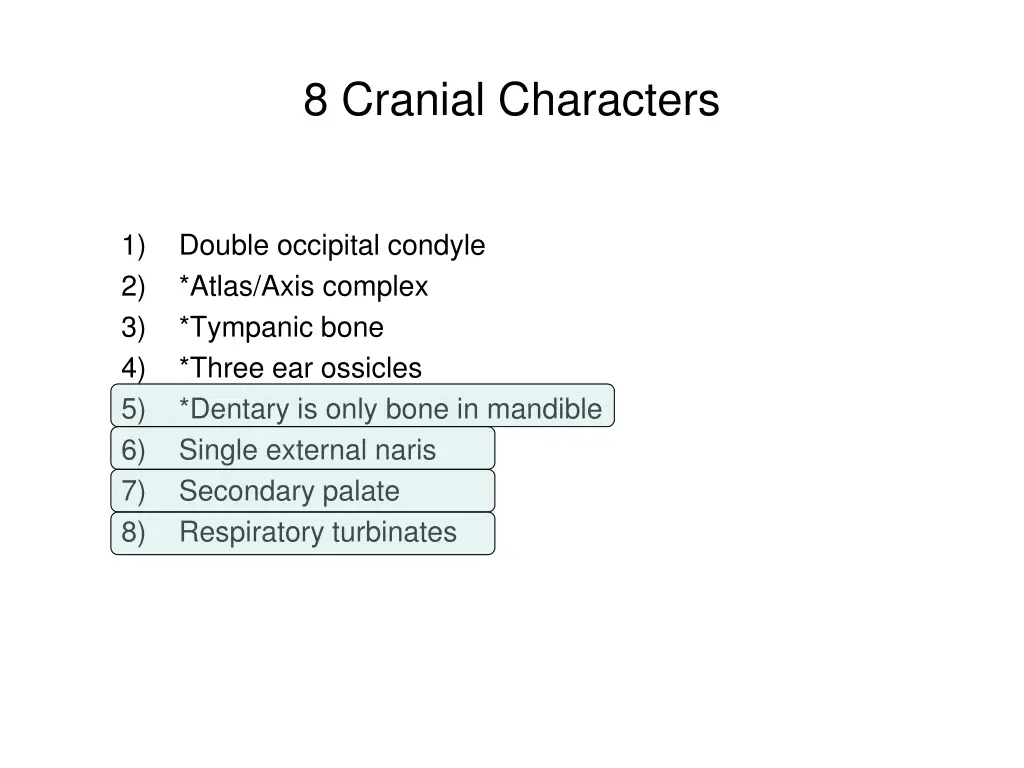 8 cranial characters 2