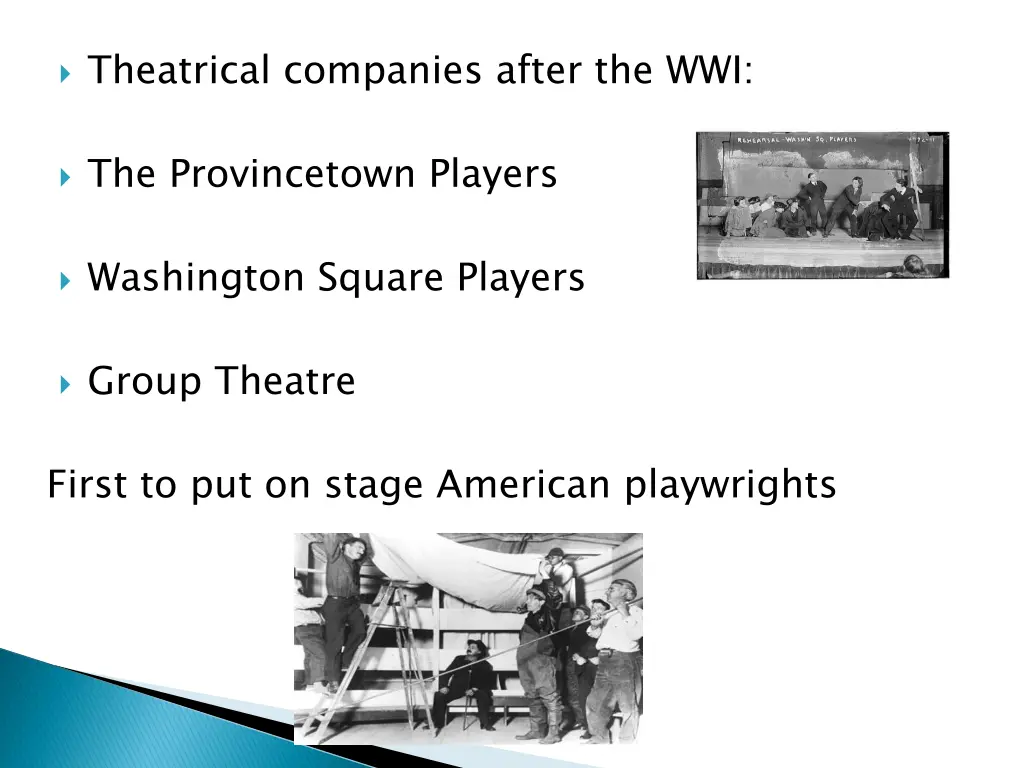 theatrical companies after the wwi