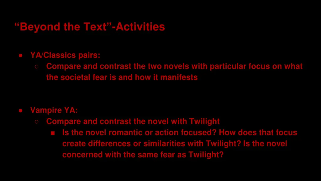 beyond the text activities