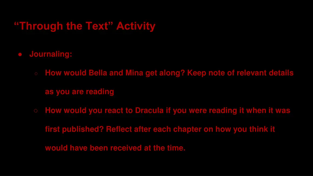 through the text activity