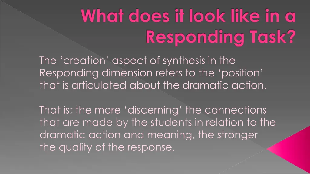 what does it look like in a responding task