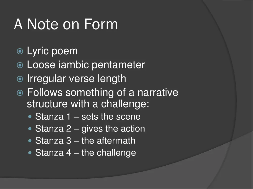 a note on form