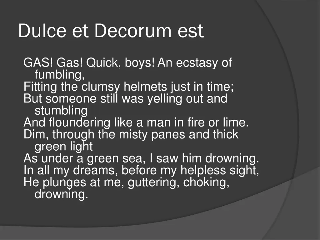 dulce et decorum est 1