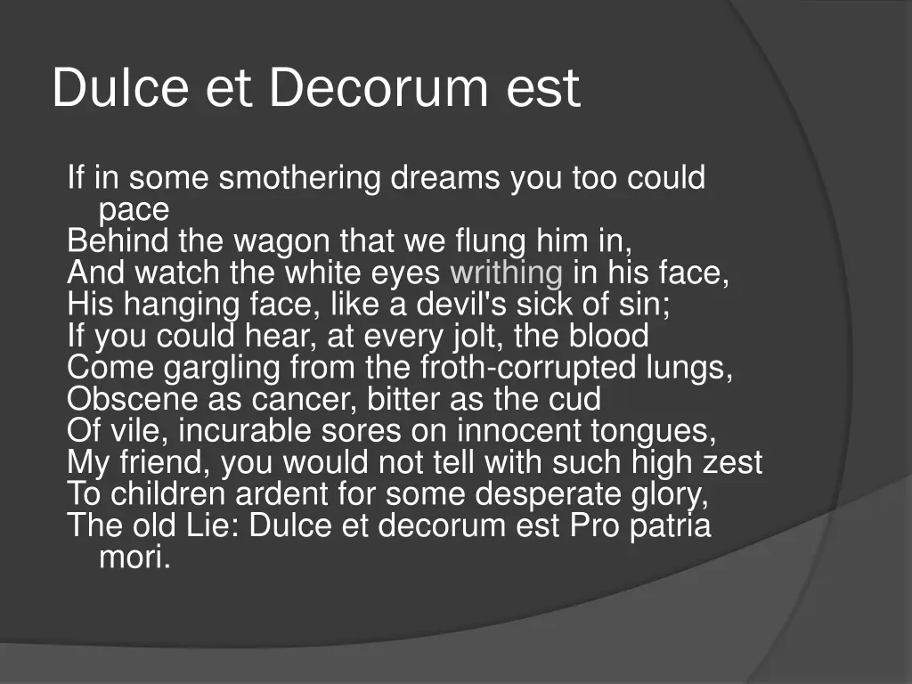 dulce et decorum est 2