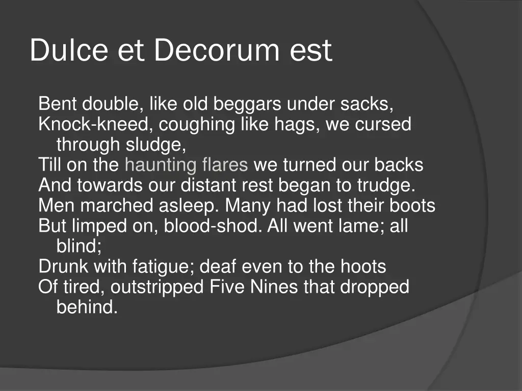 dulce et decorum est