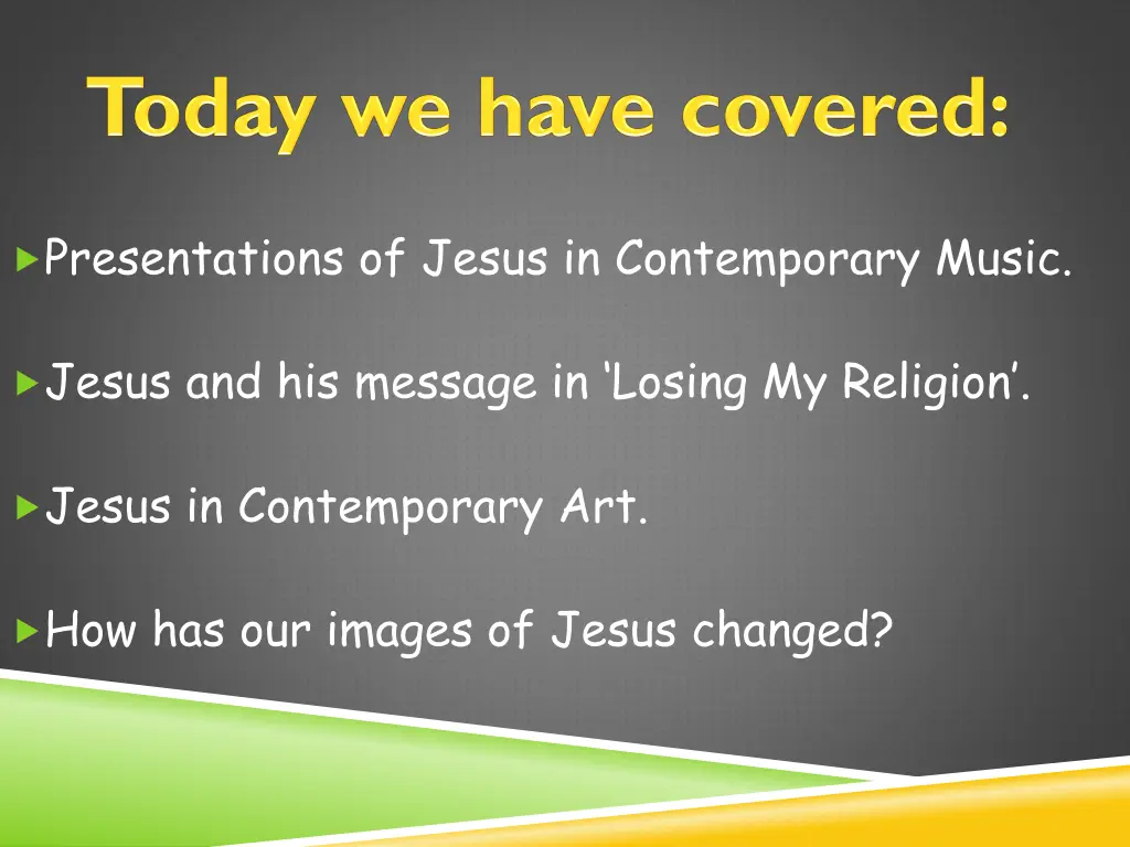 presentations of jesus in contemporary music 1