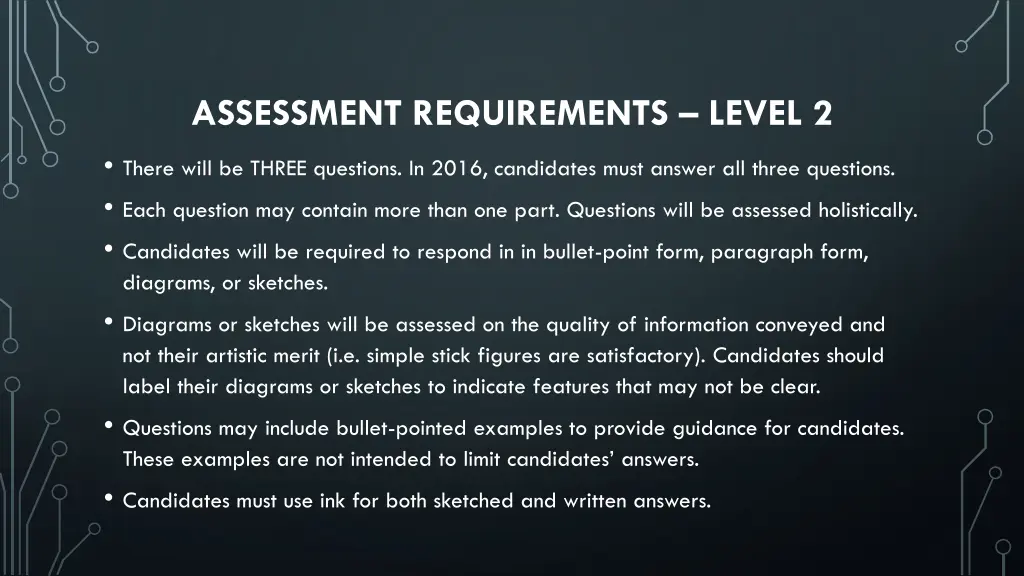 assessment requirements level 2