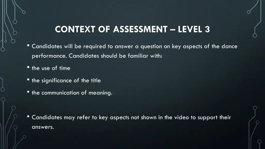 context of assessment level 3