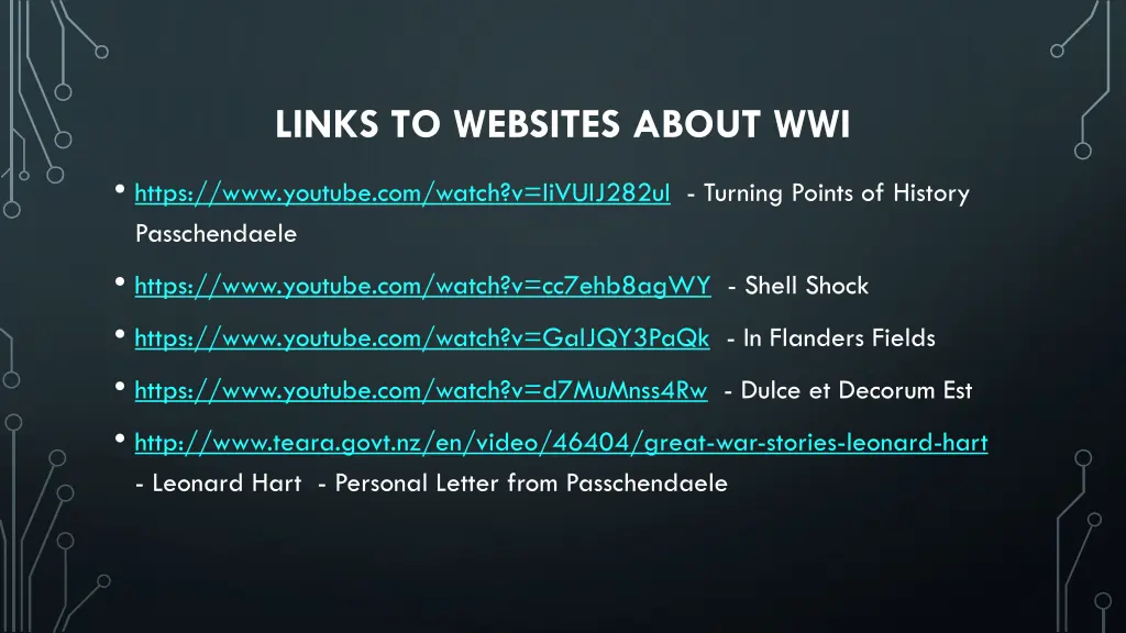 links to websites about wwi