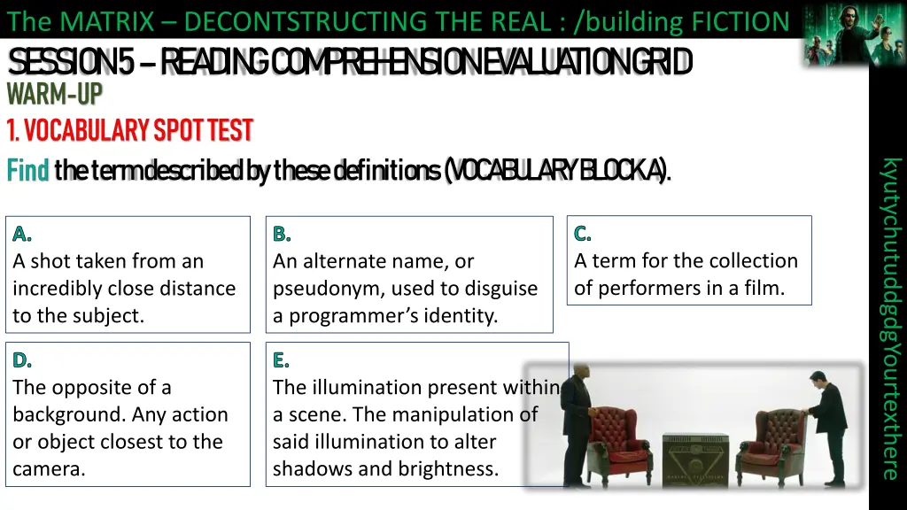 the matrix decontstructing the real building