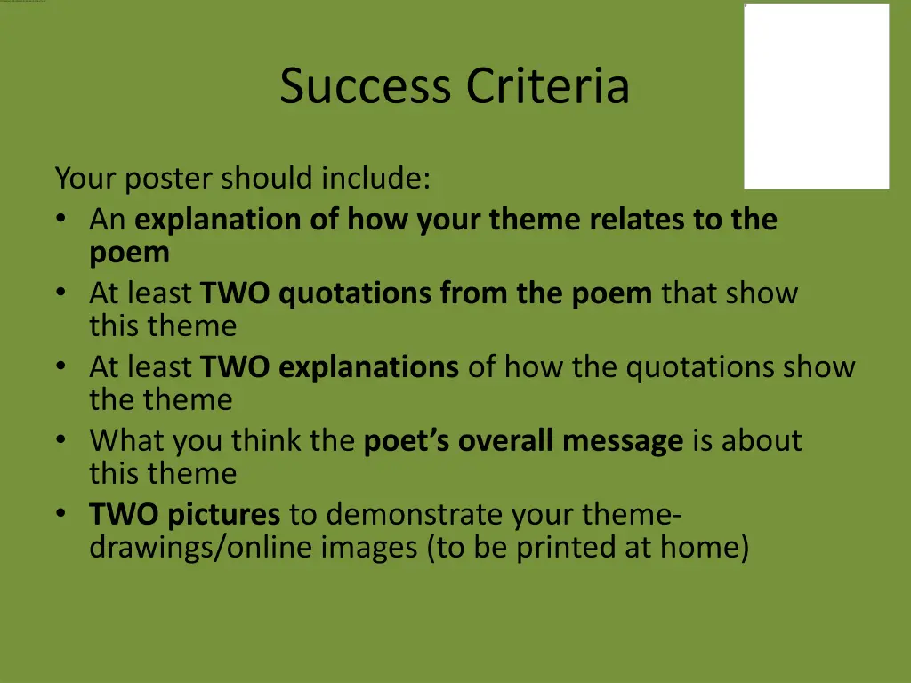 success criteria