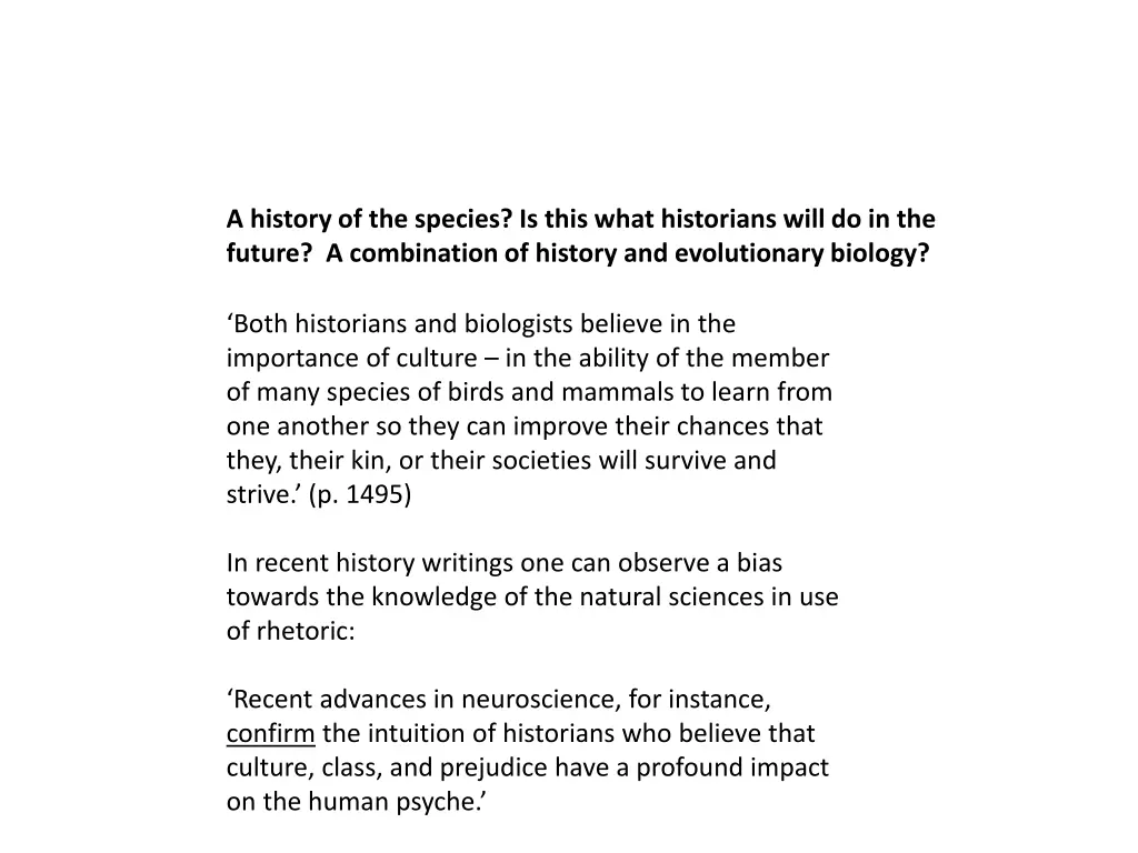 a history of the species is this what historians