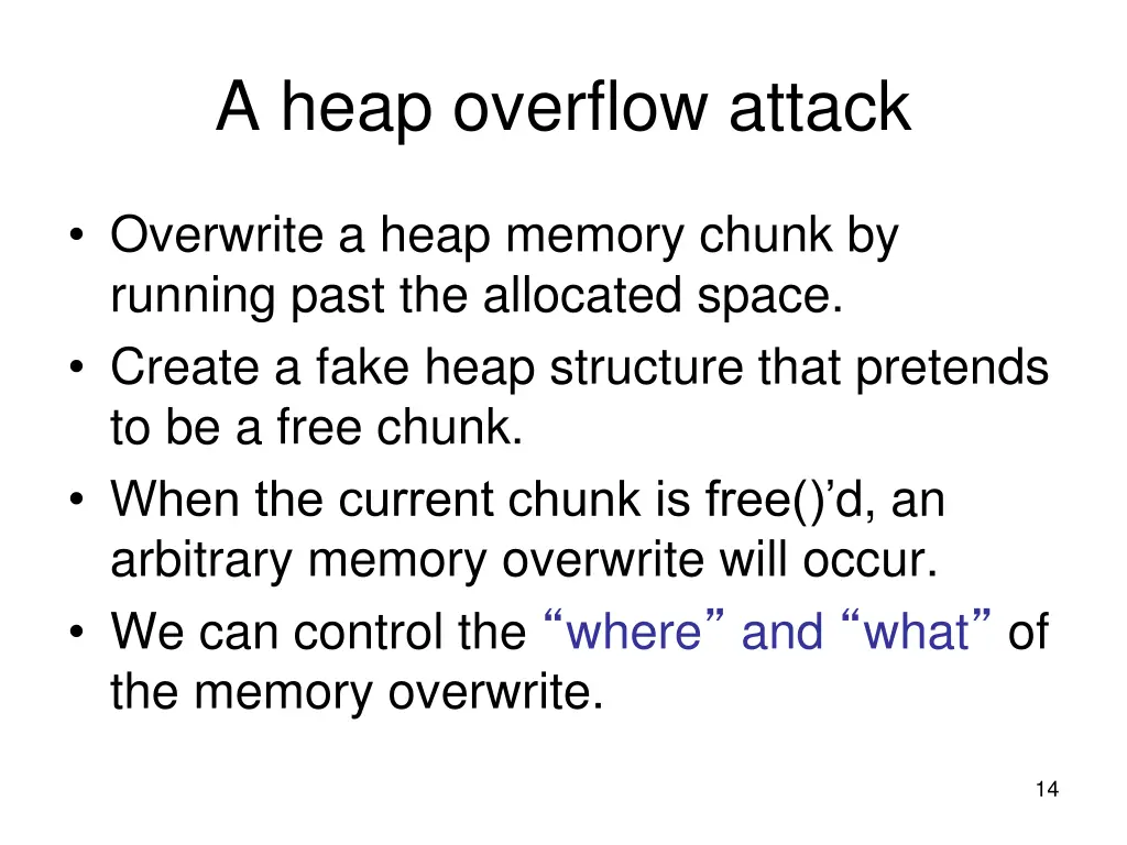 a heap overflow attack