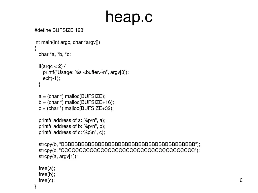 heap c