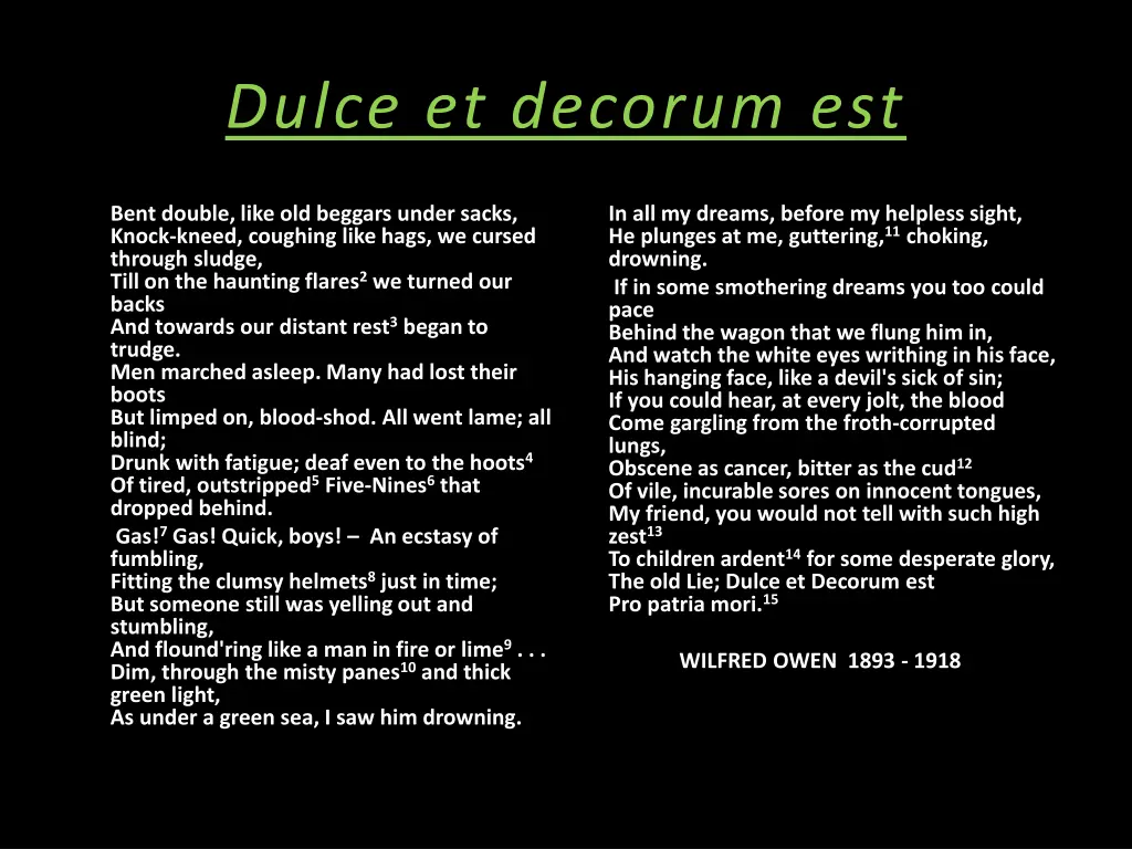 dulce et decorum est