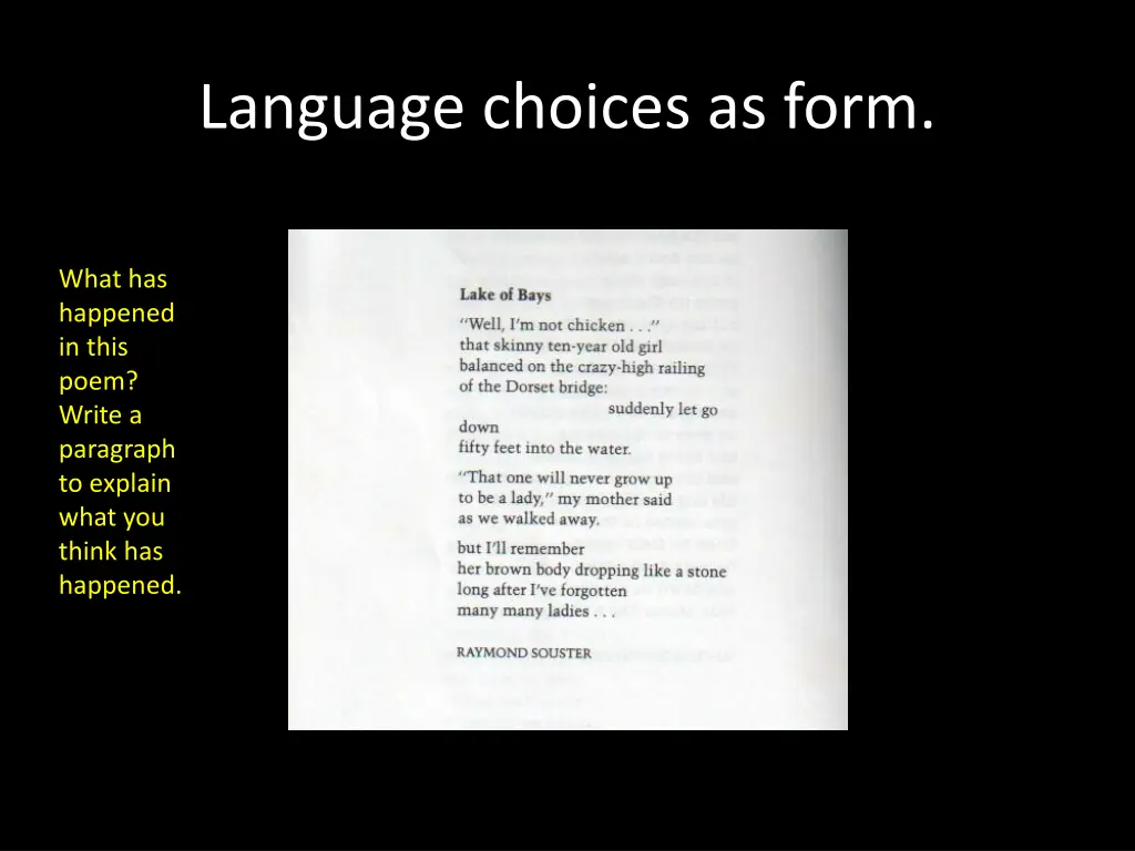 language choices as form