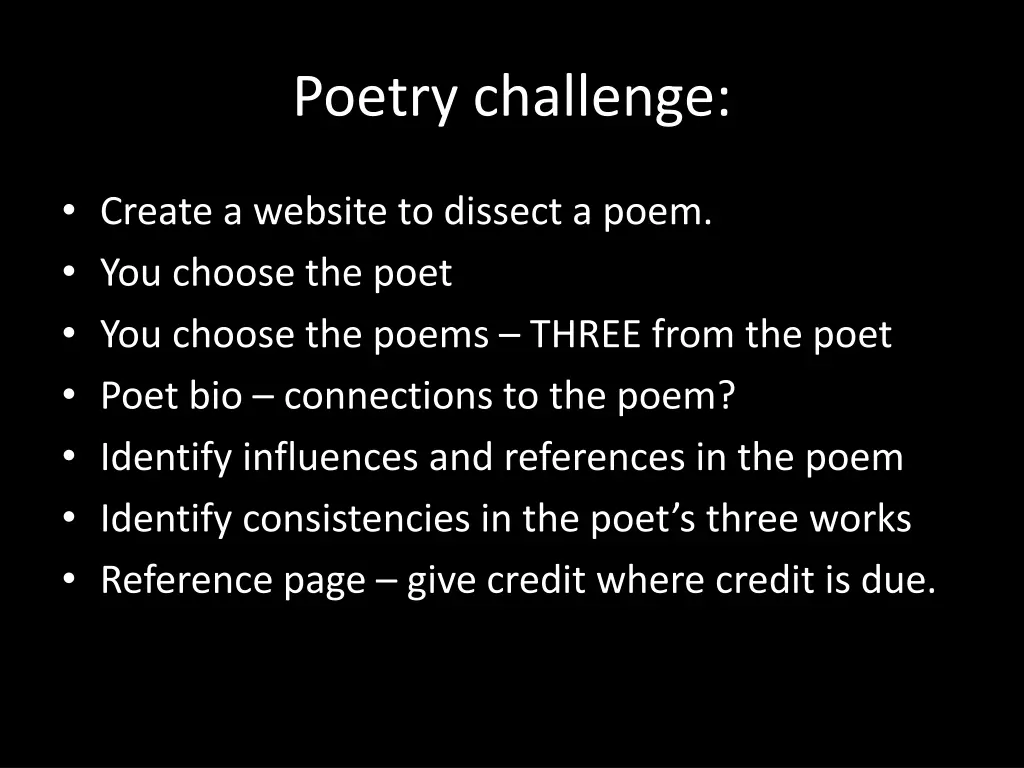 poetry challenge