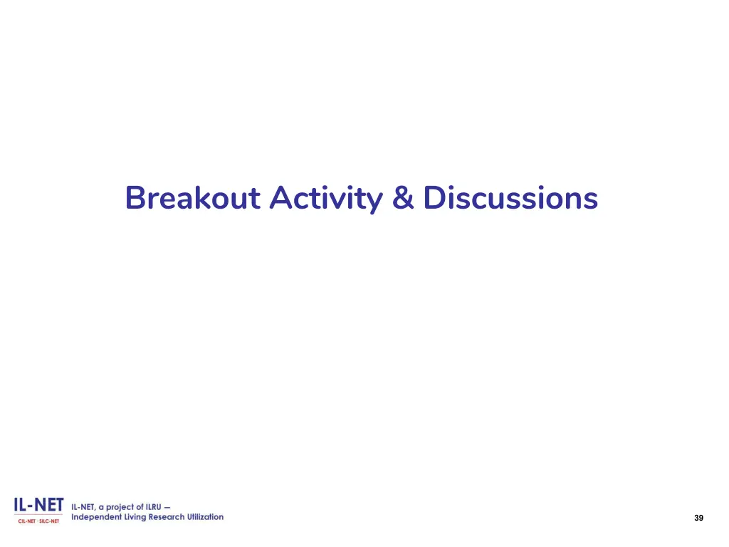 breakout activity discussions