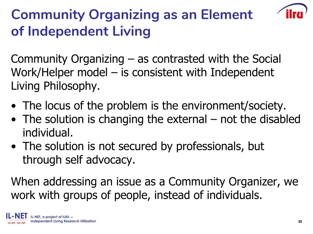 community organizing as an element of independent