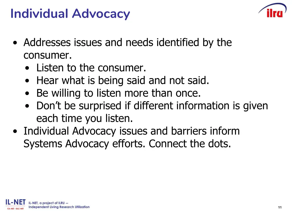 individual advocacy