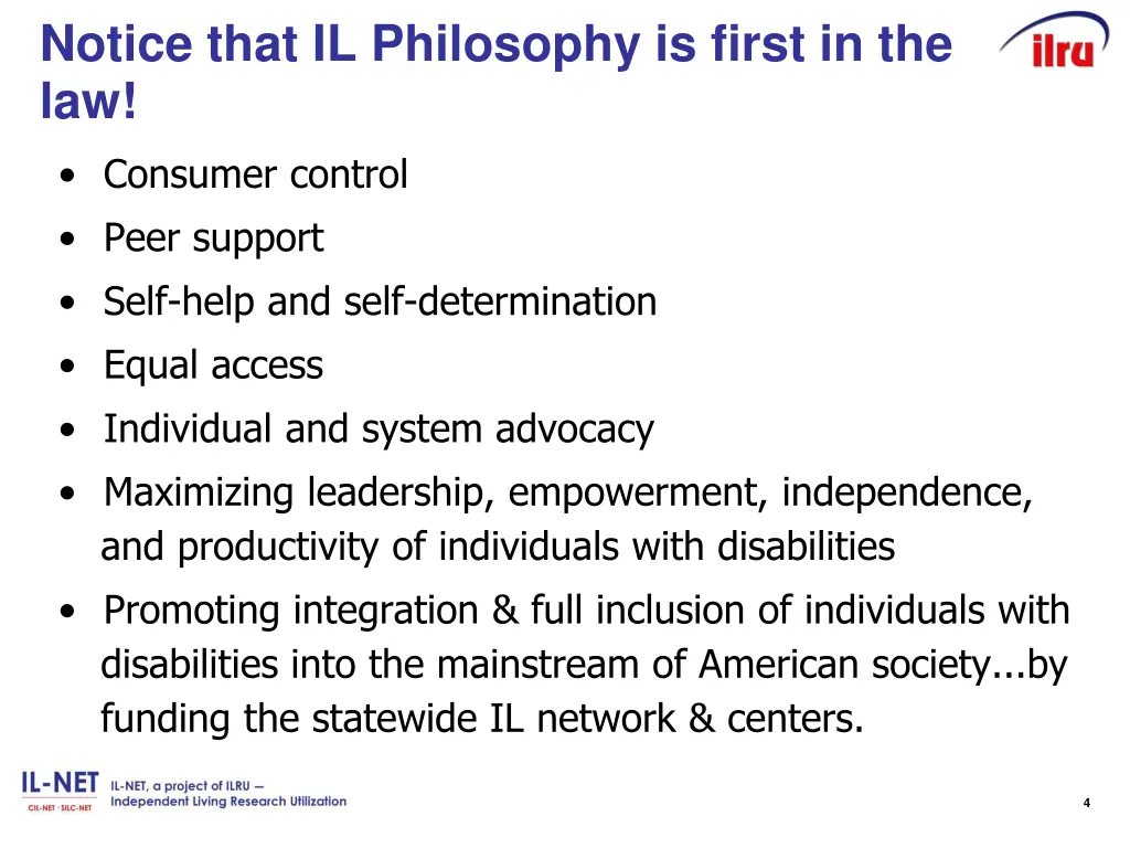 notice that il philosophy is first