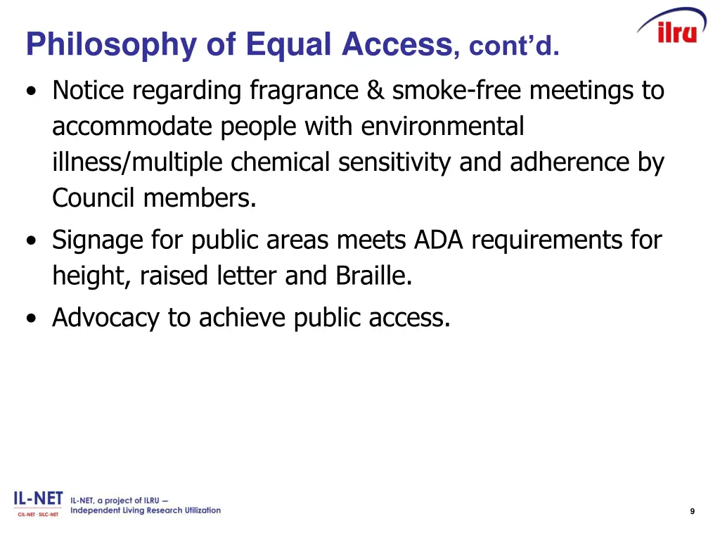 philosophy of equal access cont d notice