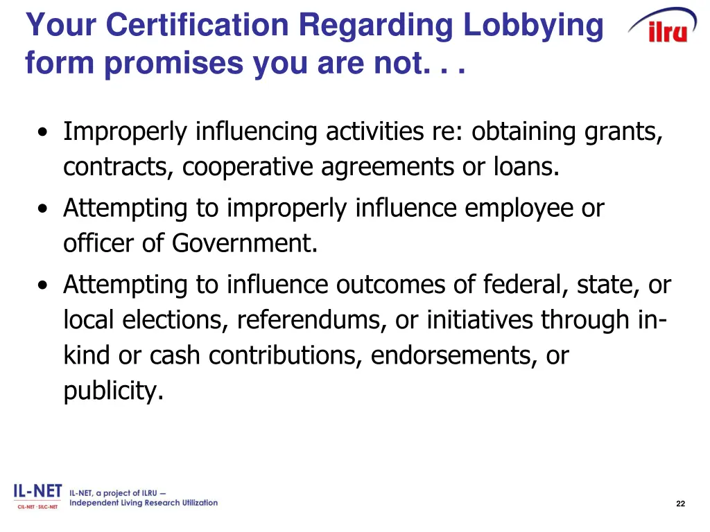 your certification regarding lobbying form