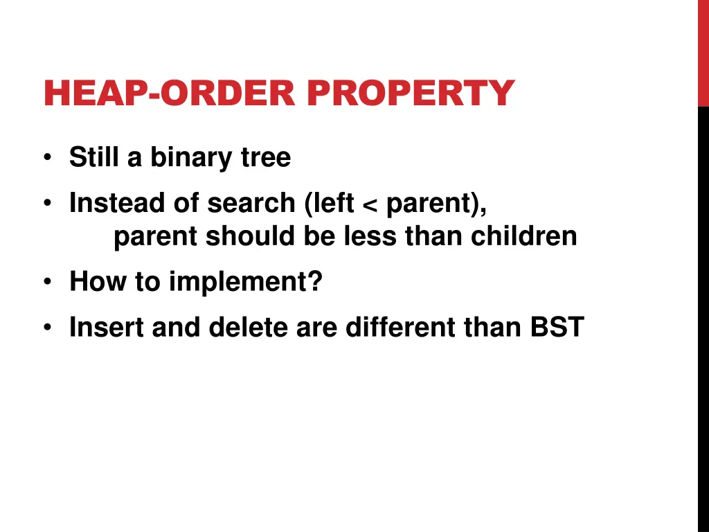 heap order property