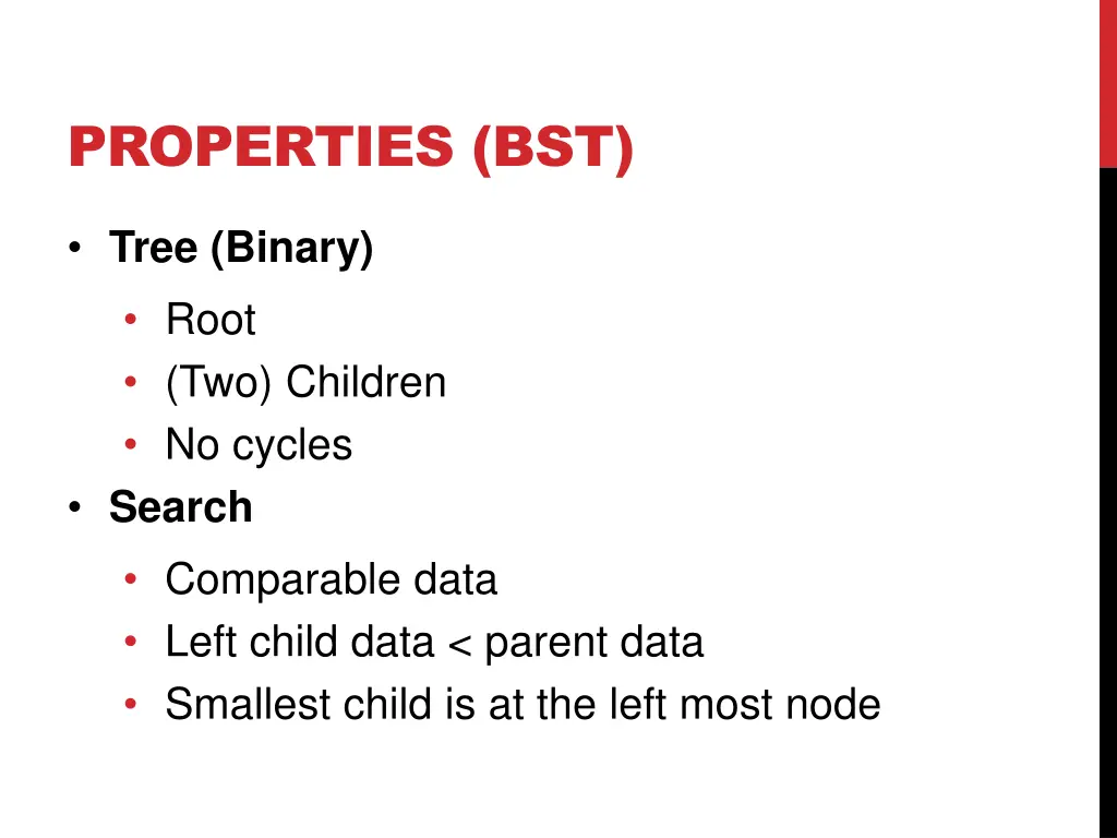 properties bst