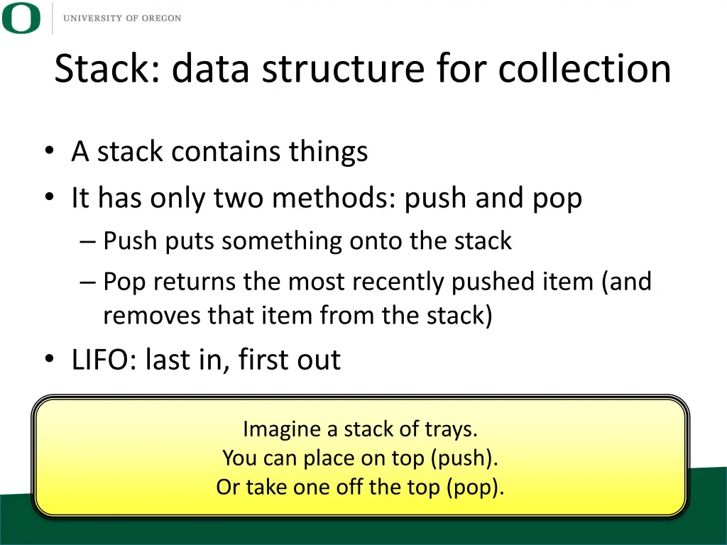 stack data structure for collection